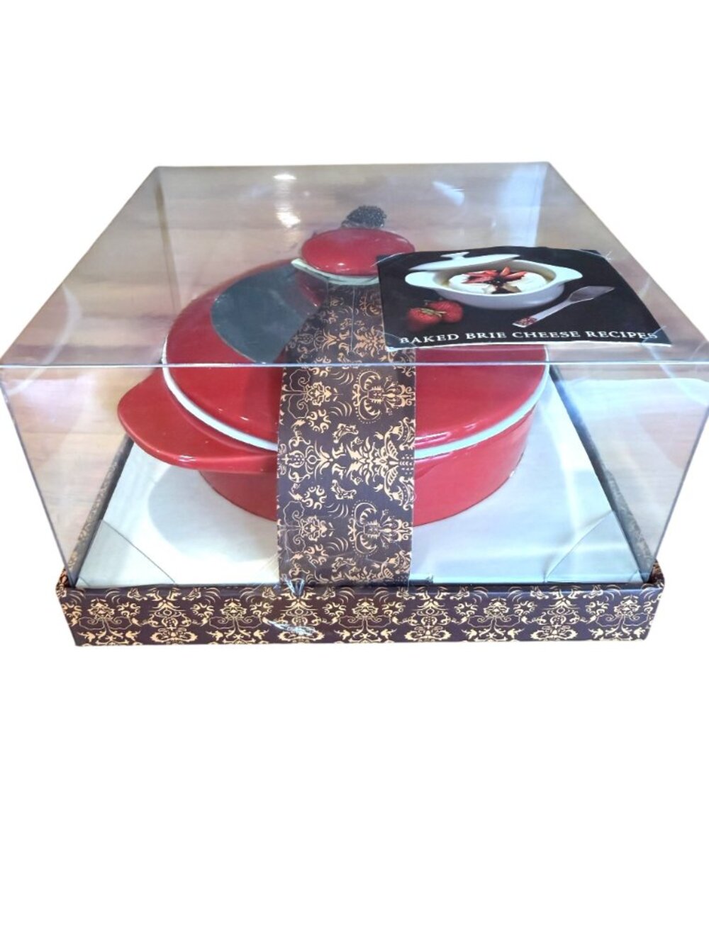 Wild Eye Designs Brie Cheese Baker Set NEW Red Spreader Ceramic Gift Set - Picture 3 of 7